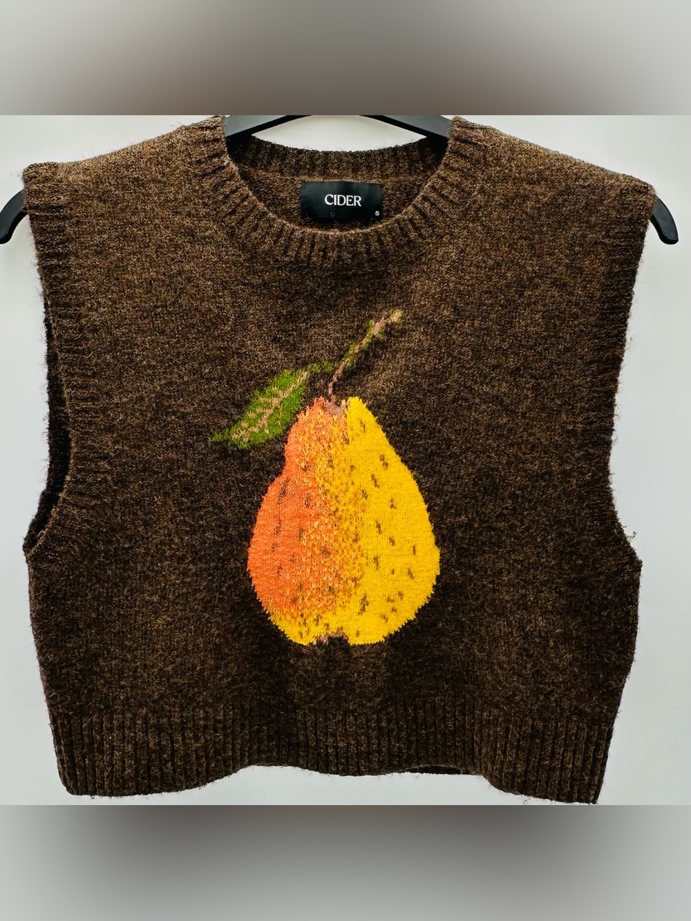 CIDER Pear Sweater Vest Alpaca Wool Blend S